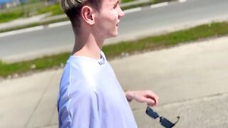 Offered a passerby guy to suck a dick for money in a public place