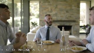 Nick Fitt And Michael Boston Brawl Over Adam Gray's Giant Uncut Cock Bareback Slut Takes Both Holes