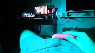 3 vibrators at once guy gushes cum through boxers