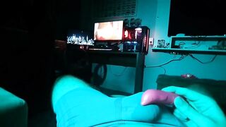 3 vibrators at once guy gushes cum through boxers
