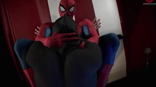 Spider-man XXX gets face fucked in the city bareback