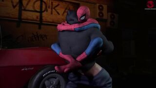 Spider-man XXX gets face fucked in the city bareback
