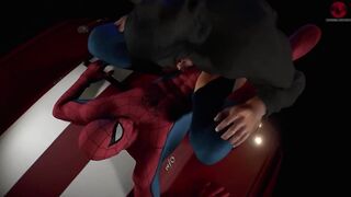 Spider-man XXX gets face fucked in the city bareback
