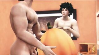 Pumpkin pie destroyed my ass Deku Kacchan 3D gay twink blowjob