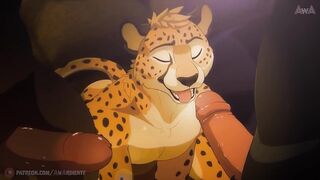 Office cheetah gets railed raw in furry gay animation