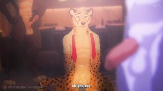 Office cheetah gets railed raw in furry gay animation
