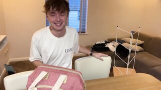 Little step-bro takes a throbbing big bro dick in his tight mouth and gets pounded raw all the way to college
