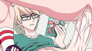 nerdy jock gets destroyed by huge cock in college library