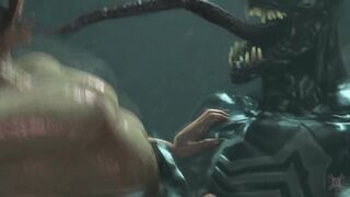 Venom x Deadpool huge cock animated gay public creampie