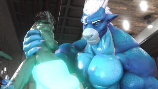Cock hungry druth bomber grows throbbing furry cock in hungry animation