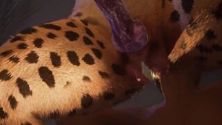 Cheetah ravages twink boy raw cum inside wild gay furry fuck