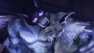 Worgen x Worgen 3D animation rough gay knot furry porn