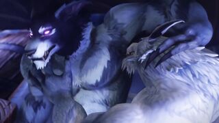 Worgen x Worgen 3D animation rough gay knot furry porn
