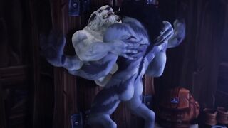 Worgen x Worgen 3D animation rough gay knot furry porn