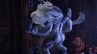 Worgen x Worgen 3D animation rough gay knot furry porn