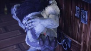 Worgen x Worgen 3D animation rough gay knot furry porn
