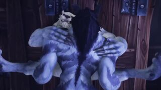 Worgen x Worgen 3D animation rough gay knot furry porn