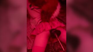 Femboy fox ruined with thick creampie anal pounding