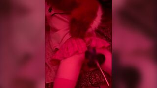 Femboy fox ruined with thick creampie anal pounding