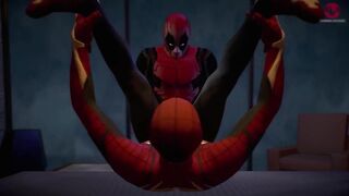 SpiderMan XXX with Deadpool training archives bareback gay animation