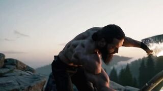 Steel and Iron bursts from his bulging muscle as the epic gay battle begins
