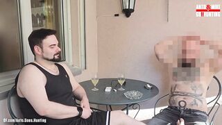 Straight Steven’s Naked Balcony Fuck Pounded Bareback By His Tattooed Gay Friend
