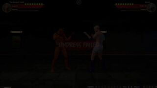 Twink destroyed by rough 3D wrestling game cumshots