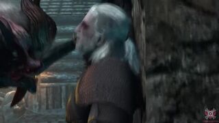 Gay Monster Crushes Him Against the Wall Rough Creampie Anal Fuck
