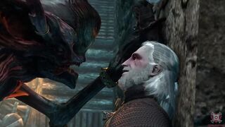 Gay Monster Crushes Him Against the Wall Rough Creampie Anal Fuck