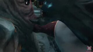 Gay Monster Crushes Him Against the Wall Rough Creampie Anal Fuck