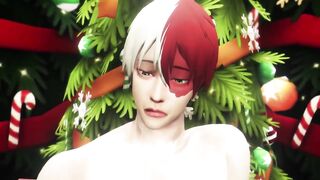 Hero’s Christmas Threesome Slid into by Santa Bakugo Midoriya Todoroki Rough 3D YAOI
