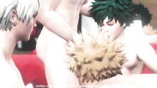 My Hero Academia foursome destroyed gaggged cum dump workout