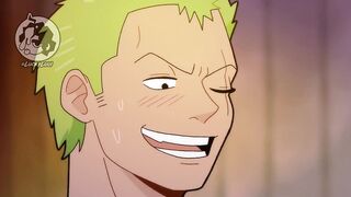Zoro and Sanji destroyed in gay anime hentai blowjob hardcore