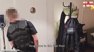 Straight muscle hunk destroyed by security guard first time anal