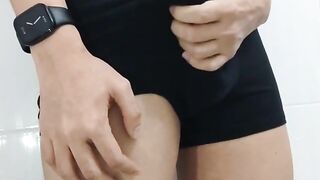 Gay cumshot leaking ruin through my drenched underwear