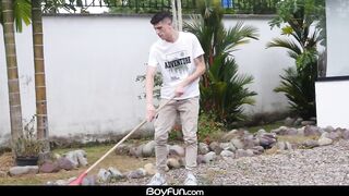 Latino twink gets destroyed by thick uncut handyman cock