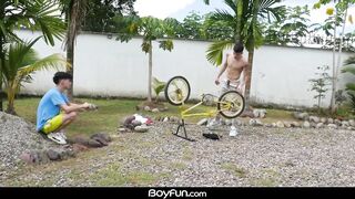Latino twink gets destroyed by thick uncut handyman cock
