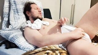 Jerk off and cum in tighty whities until ruined by cum stains