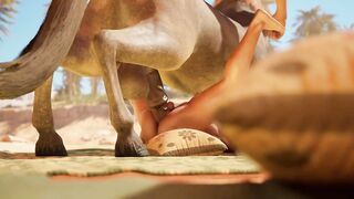 Gay furry centaur gets destroyed by big dick rough anal creampie