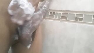 Giant Brazilian bro gushing cum in water while sucking big cock compilation