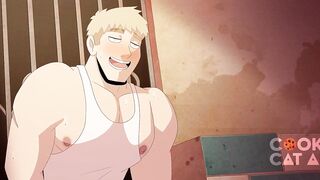 Jock breeds his beefy boyfriend raw with creampie blowjob