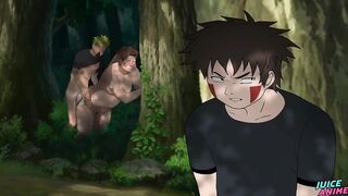Chubby Choji’s Fat Ass Gets Destroyed By Straight Friends Naruto & Kiba Hardcore Rough Gay Sex