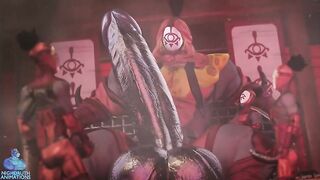 Blade Master throbbing cock grows in tight latex growing big