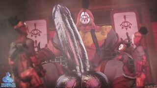 Blade Master throbbing cock grows in tight latex growing big
