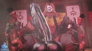 Blade Master throbbing cock grows in tight latex growing big