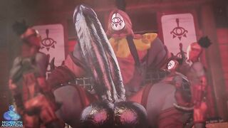 Blade Master throbbing cock grows in tight latex growing big