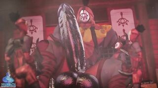Blade Master throbbing cock grows in tight latex growing big