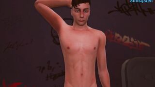 Stranger fucks twink in dirty gas station bathroom glory hole leak