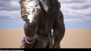 Monsterbait Plays Wildlife Gay boy teases drippy rhino monster in rough gay anal