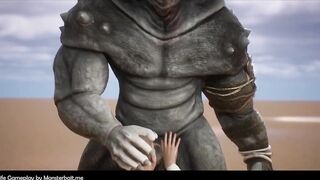 Monsterbait Plays Wildlife Gay boy teases drippy rhino monster in rough gay anal